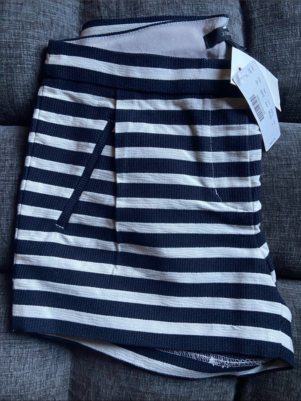 J. Crew Navy & White Striped Knit Shorts
